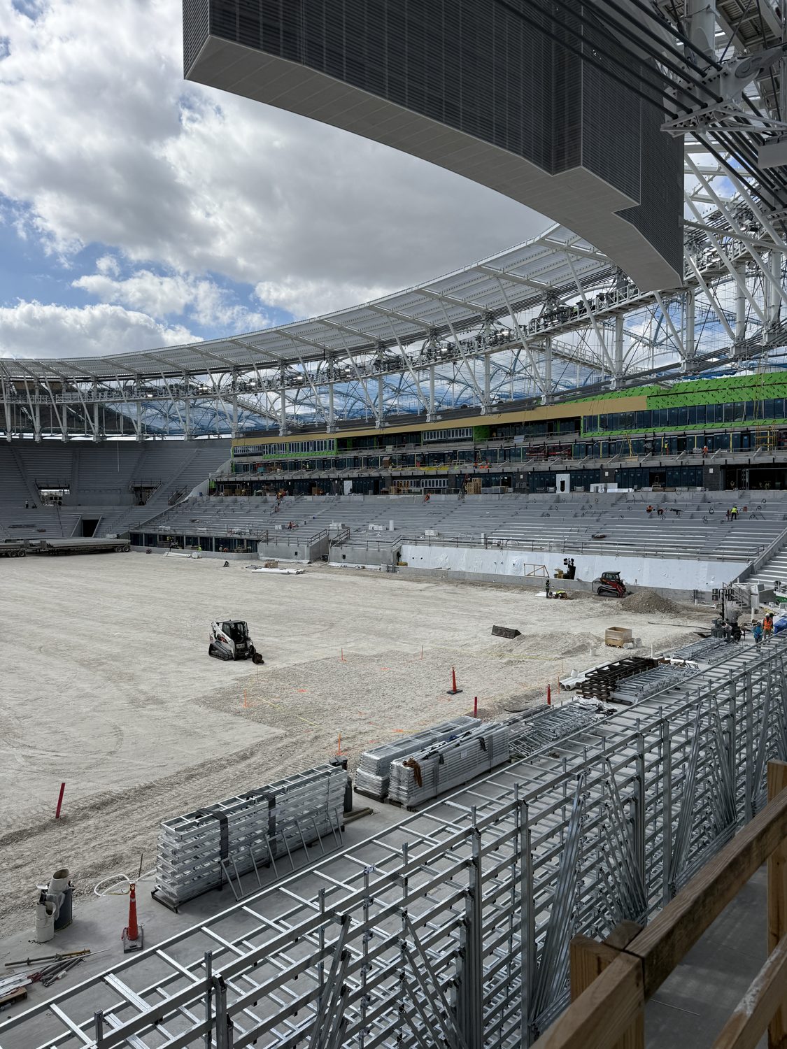 Titanium Tarps protecting the stadium bowl during construction